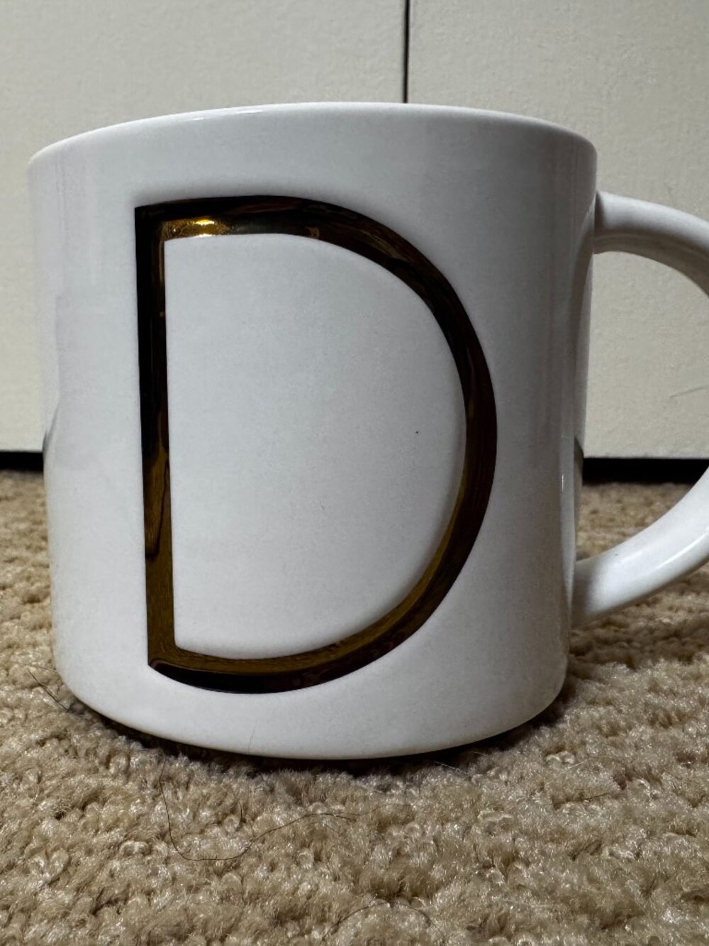 Williams Sonoma Gold Monogram Mug